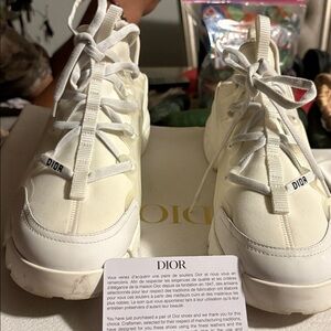 Dior Cream Lace-Up Sneakers